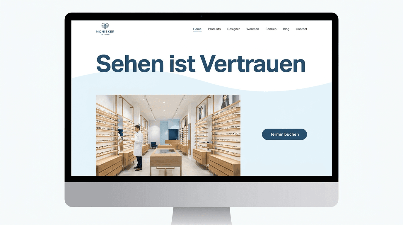 Beispiel einer Optiker-Website am Desktop